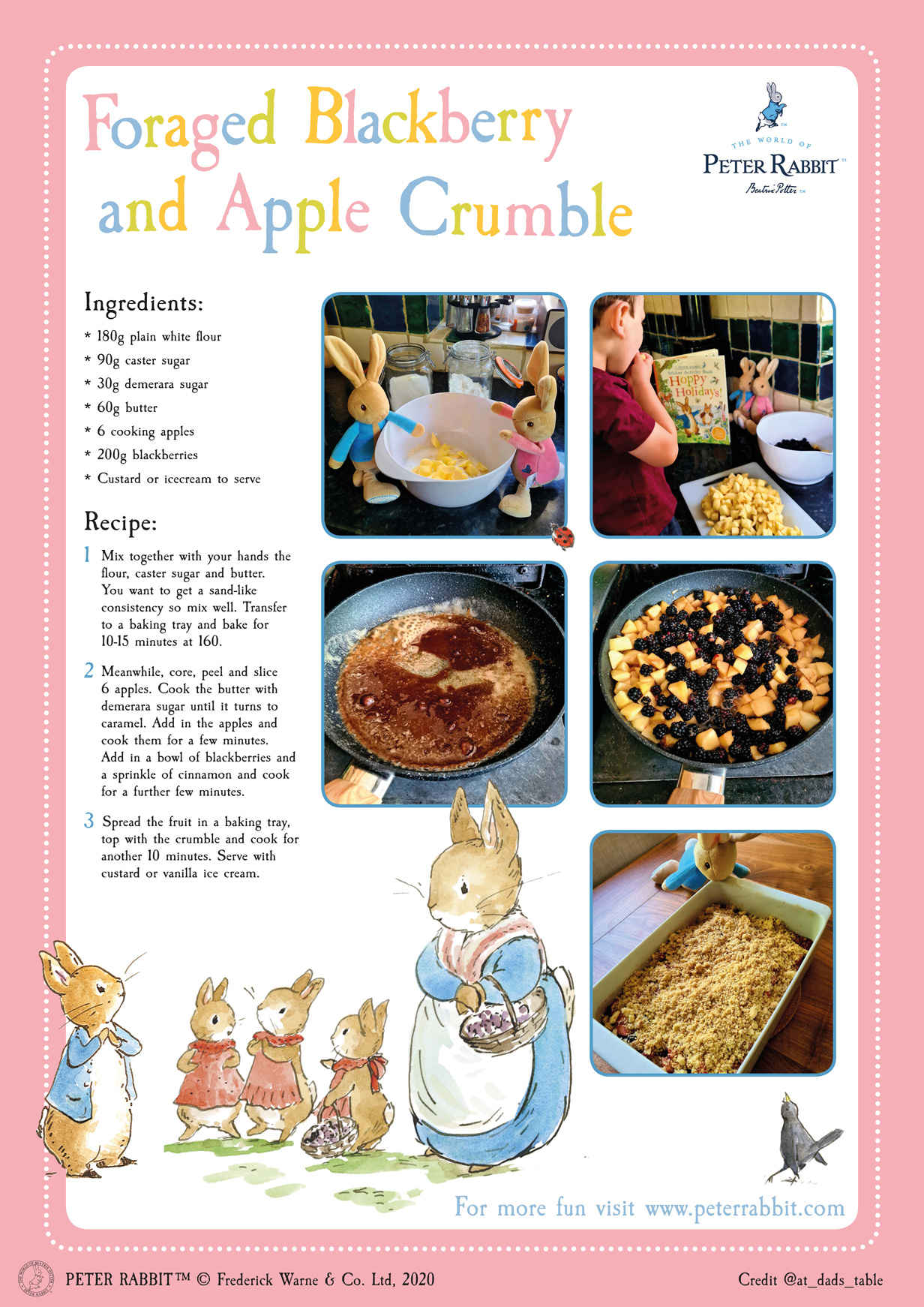 The cover image of the Foraged Fruit Crumble Activity Pack on the Peter Rabbit website