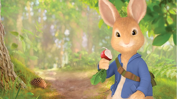 An image from the animated series featuring Peter Rabbit on CBeebies